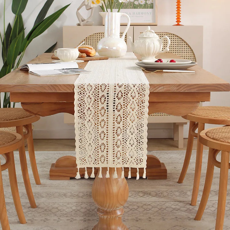 Cotton Macramé Table Runner