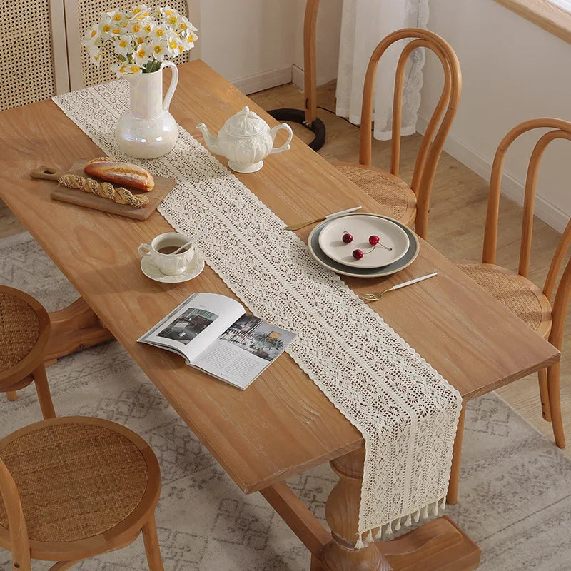 Cotton Macramé Table Runner