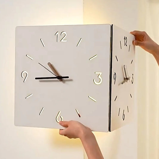 Dual-Sided Corner Wall Clock